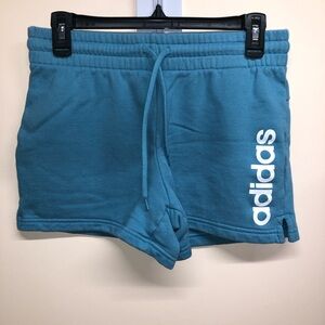 Sky blue adidas shorts with slits on sides